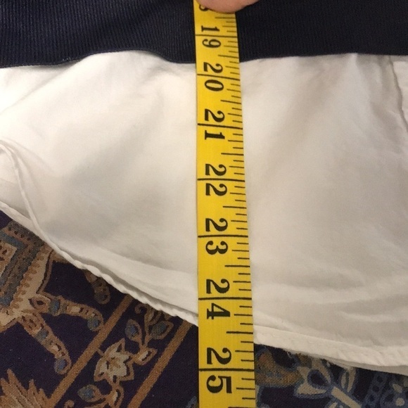 ZARA Basic Women’s Pullover Top Shirttail hem Navy Blue Pin Stripe Size M - Picture 10 of 10